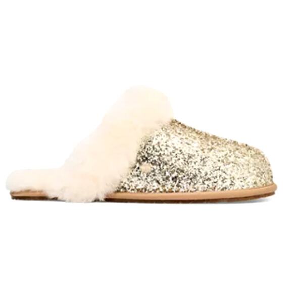 Women's UGG Scuffette II Cosmos Gold Sparkle Slip-On House Slippers Size 7 - Picture 1 of 5